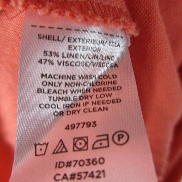 LOFT Peach Fit & Flair Front Tie Linen Dress Size 00 NEW - Picture 10 of 10